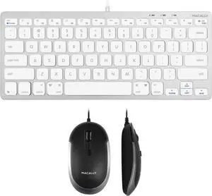 Macally USB C Wired Mouse and Compact QWERTY Keyboard, Perfect for USB C Devices