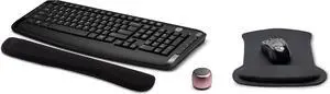 HP Wireless Keyboard & Mouse 300 PC Accessories Bundle with Waverest Gel Pads & Micro Bluetooth Speaker with Professional Sound, Built-in Mic & Remote Selfie Shutter