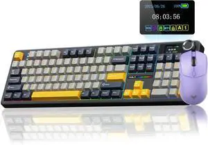 AULA Wireless Keyboard and Mouse Combo, F108 PRO Full Size Keyboard SC580 Tri-Mode Gaming Mouse