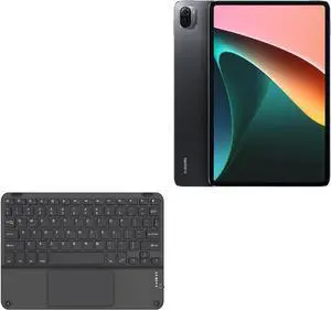 BoxWave Keyboard Compatible with Xiaomi Pad 5 - SlimKeys Bluetooth Keyboard with Trackpad, Portable Slim TouchPad - Jet Black