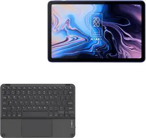 BoxWave Keyboard Compatible with TCL 10 Tab Max - SlimKeys Bluetooth Keyboard with Trackpad, Portable Slim TouchPad - Jet Black
