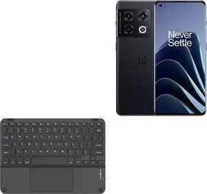 BoxWave Keyboard Compatible with OnePlus 10 Pro NE2115 (6.7 in) - SlimKeys Bluetooth Keyboard with Trackpad, Portable Slim TouchPad - Jet Black
