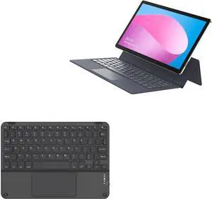 BoxWave Keyboard Compatible with Alldocube nuvision - SlimKeys Bluetooth Keyboard with Trackpad, Portable Slim TouchPad - Jet Black