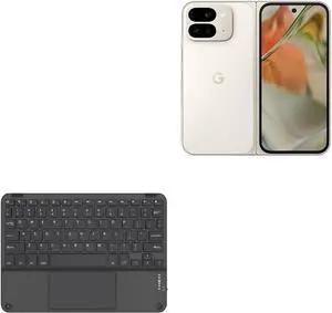 BoxWave Keyboard Compatible with Google Pixel 9 Pro Fold - SlimKeys Bluetooth Keyboard with Trackpad, Portable Slim TouchPad - Jet Black