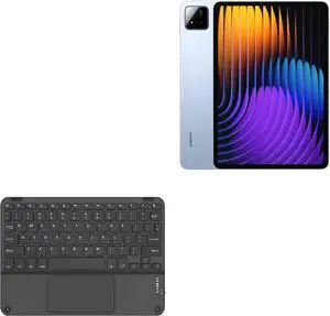 BoxWave Keyboard Compatible with Xiaomi Pad 7 - SlimKeys Bluetooth Keyboard with Trackpad, Portable Slim TouchPad - Jet Black