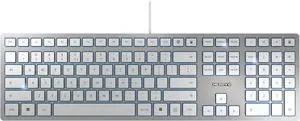 CHERRY KC 6000 Slim Design Keyboard, EU Layout (QWERTY), Wired (USB-A Port), Quiet Keys, Durable Labeling, Silver