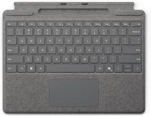 Microsoft Surface Pro Keyboard for Surface Pro Copilot+ (11th Edition), Pro 9 and 8 with Pen Storage, Alcantara Material, Platinum