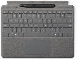 Microsoft Surface Pro Keyboard with Slim Pen 2 Bundle for Pro Copilot+ (11th Edition), Pro 9 and Pro 8, Alcantara Material, Platinum