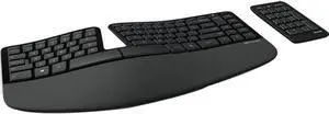 Microsoft Sculpt Ergonomic Keyboard for Business. Wireless , Comfortable, Ergonomic Keyboard with Split Design and Palm Rest. Separate Number Pad Included