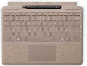Microsoft Surface Pro Keyboard with Slim Pen 2 Bundle for Pro Copilot+ (11th Edition), Pro 9 and Pro 8, Alcantara Material, Dune