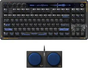 8BitDo 87 Keys Retro Mechanical Keyboard Bluetooth/2.4G/USB-C, RGB Backlight, Hot Swappable, Dual Super Programmable Buttons, Volume Knob for PC and Android - Mecha BREAK: PANTHER