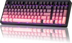 ZORNHER ZH980 Wireless Mechanical Gaming Keyboard,95% Pink Hot-Swappable Custom Creamy Keyboard with Number Pad,Lighted Up PBT Keycaps,Pre-lubed Linear Switches,RGB Backlit,2.4GHz/USB-C/BT5.0