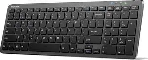 TECKNET Wireless Bluetooth Keyboard, Ultra Slim Rechargeable 2.4G+BT Keyboard with Number Pad, Multi Devices Easy Switch, Low Profile Compact Keyboards for iPad, MacBook, Laptop, Computer, Tablet, PC