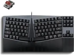 Perixx PERIBOARD-335BR Wired Ergonomic Mechanical Compact Keyboard - Low-Profile Brown Tactile Switches - Programmable Feature with Macro Keys - Compatible with Windows and Mac OS X - US English