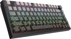 COSTOM WK75 75% Wireless Gaming Mechanical Keyboard,BT5.0/2.4GHz/USB-C, Hot Swappable Pre-lubed Custom Linear Switches,Gasket Structure,RGB Backlit Keyboard for PC/Laptop/Xbox/PS4/PS5 (Topographic)