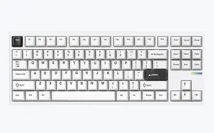 GX87 Ultra Wireless Mechanical Keyboard TKL 80% Gaming Keyboard Creamy QMK/VIA CNC Aluminum USB-C/BT5.0/2.4Ghz 8000mAh Battery Custom Hot Swappable RGB Backlit for Windows/Mac/PC White