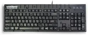 WetKeys Professional-Grade Full-Size ABS Plastic Washable Keyboard with 10-Key Number-pad (USB) (Black) | KBWKABS104-BK