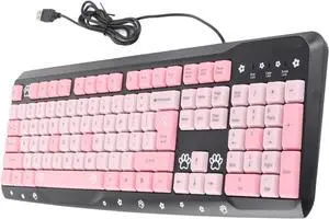 Estink Wired Keyboard, USB Ultra-Thin Cute Keyboard, Adjustable Back Bracket, no delay, Anti-wear, wear-Resistant and Anti-wear, Suitable for Home, Business Office, Games(Black