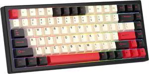75% Wireless Gaming Keyboard RGB Triple Mode Hot Swappable Mechanical Keyboard PBT Keys Gasket Creamy Custom Keyboard Quiet White Switch for Win/MAC
