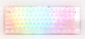 Ducky One 3 Aura 80% Mechanical Keyboard: Quack Mechanics Dampening, Hot-Swappable Cherry MX Red Switches, High-Density PBT Doubleshot Keycaps, RGB, US, Aura White