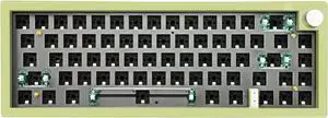 BOYI GMK67 65% Hot-Swappable Mechanical Keyboard Kit-Bluetooth 5.0/2.4G/Type-C Tri-Mode,RGB Backlit,Gasket Mount,DIY Custom Kit with Knob&EVA Sound Insulation Mat(Green)