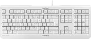 CHERRY KC 1000, Wired Keyboard, German Layout (QWERTZ), Plug & Play via USB Port, Flat Design, Silent Typing, Grey White