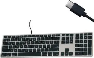 Matias Wired USB C Keyboard for Mac with Numeric Keypad - Mac Keyboard Compatible with Mac OS X v.10.6.8, MacBook Pro, MacBook Air, iMac - Latest Version Supported - (Space Grey)
