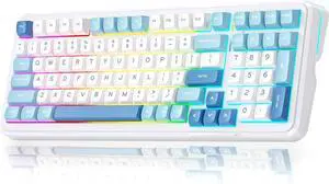 K99 98% Wireless Mechanical Keyboard, Tri-Mode Connection, Compact Gaming Keyboard with Six-Layer Padding Gasket, RGB Backlit,Hot Swappable Custom Keyboard for Mac/PC