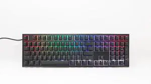 Ducky One 2 Pro 100% Mechanical Keyboard: Quack Mechanics Dampening, Cherry MX2A Red Switches, High-Density PBT Doubleshot Keycaps, RGB, US, Black Pudding