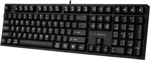 ADESSO AKB-670UB Mechanical Keyboard with Copilot AI Hotkey - Blue Switch, Multi-OS Compatible | Enhanced Productivity with Tactile Feel and Multimedia Keys