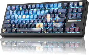 ZORNHER ZH870 Wireless Mechanical Gaming Keyboard, 80% Blue, Custom Creamy Sound Keyboard with Starry Night Dye Sublimation, PBT Keycaps, Pre-Lubricated Linear Switches ZORNHER ZH870 Wireless Mechanical Gaming Keyboard, 80% Blue, Custom Creamy Sound Keyboard with Starry Night Dye Sublimation, PBT Keycaps, Pre-Lubricated Linear Switches