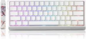 BOYI MADLIONS MAD60 HE RGB Rapid Trigger Magnetic Switch Keyboard,60% Adjustable Actuation Hall Effect Hyper-Fast 8K Polling Rate Side Printed PBT Keycaps Mechanical Gaming Keyboard(White)