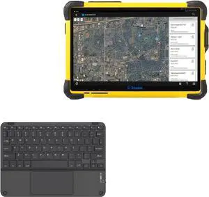 BoxWave Keyboard Compatible with Trimble T10 - SlimKeys Bluetooth Keyboard with Trackpad, Portable Slim TouchPad - Jet Black