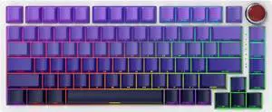 BOYI YK82 75% Aluminum Alloy Mechanical Keyboard,Gasket-Mounted Hot-Swap,Wireless BT5.0/2.4G/Type-C Wired Programmable RGB Backlit Gaming Keyboard with Knob (Purple Side Printed PBT Keycaps)
