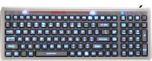 DS International Industrial Silicone Full Size LED Backlit Membrane Keyboard, MB106BL