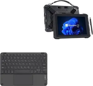 BoxWave Keyboard Compatible with Munbyn IRT08 - SlimKeys Bluetooth Keyboard with Trackpad, Portable Slim TouchPad - Jet Black
