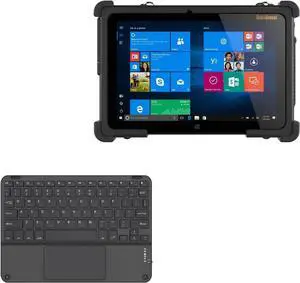BoxWave Keyboard Compatible with MobileDemand xTablet Flex 10A - SlimKeys Bluetooth Keyboard with Trackpad, Portable Slim TouchPad - Jet Black