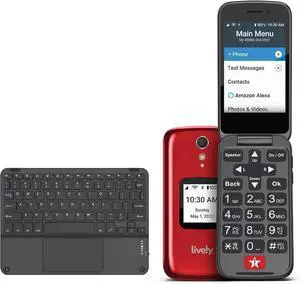 BoxWave Keyboard Compatible with Jitterbug Lively - SlimKeys Bluetooth Keyboard with Trackpad, Portable Slim TouchPad - Jet Black