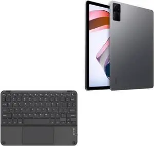 BoxWave Keyboard Compatible with Xiaomi Redmi Pad - SlimKeys Bluetooth Keyboard with Trackpad, Portable Slim TouchPad - Jet Black