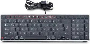 Contour Balance Keyboard | Wired Keyboard | QWERTZ Layout | Super Flat Computer Keyboard | Number Pad + Media Keys | for Home and Work | for Windows and Mac