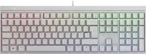 CHERRY MX 2.0S, Mechanical Gaming Keyboard with RGB Lighting, German Layout (QWERTZ), Wired, Designed in Germany, Original MX BLUE Switches, White