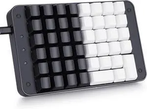Koolertron One Handed Mechanical Gaming Keyboard with 32 Macro Keys, 46-Key Fully Programmable Mini Keypad, Mini USB Macro Keyboard for PC Gamers