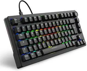 Sharkoon Skiller SGK25 RGB Gaming Keyboard, 75% Layout, Hot Swap, Huano RED Lubricated Switches, Black