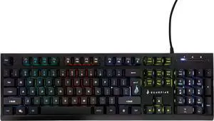 SureFire Kingpin X2 Gaming Keyboard US English, Gaming Multimedia Keyboard with Lighting, RGB Keyboard with Aluminium Faceplate, 25 Anti-Ghosting Keys, American Layout QWERTY