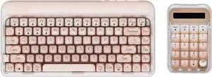 LOFREE DOT Foundation Mechanical Keyboard with Tri-Mode Wireless Numpad, 75% Rechargeable Hot-swappable Keyboards with 3 Types Connection for Windows, Mac OS/Pink GATERON Baby Racoon Switches