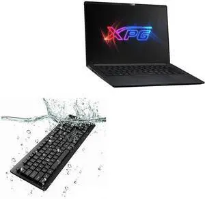 BoxWave Keyboard Compatible with XPG Ultrabook Premium Laptop X (14 in) - AquaProof USB Keyboard, Washable Waterproof Water Resistant - Jet Black