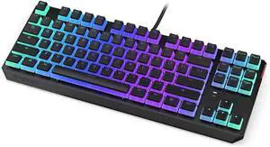 Thock TKL Pudding Blue Mechanical TKL Keyboard, Configurable RGB Backlight, Mechanical Kailh Blue Switches, Durable Pudding PBT Keycaps, EY5A004