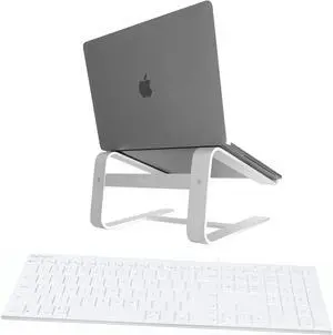 Macallly Ultra Slim Wired Computer Keyboard and Ergonomic Laptop Stand, Ultimate Mac Accessories