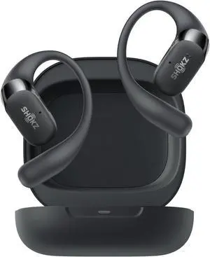 SHOKZ New OpenFit 2 Open-Ear Headphones, True Wireless Bluetooth Earphones with Microphone, Earhook Earbuds with 48 Hours of Playtime, Fast Charging, IP55 Water-Resistant, with Carrying Bag, Black