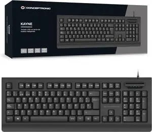 KAYNE01ES USB Keyboard with Smart ID Card Reader, Spanish Layout